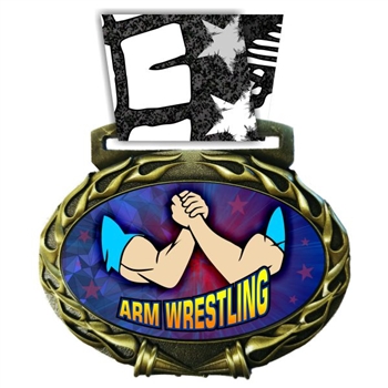 Arm Wrestling Medal in Jam Oval Insert | Arm Wrestling Award Medal
