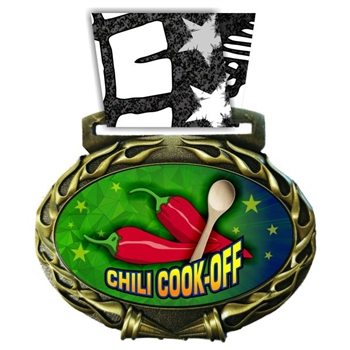 Chili Cook-off Medal in Jam Oval Insert | Chili Cook-off Award Medal