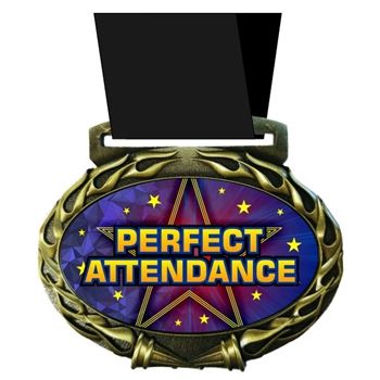 Perfect Attendance Medal in Jam Oval Insert | Perfect Attendance Award Medal