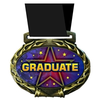 Graduate Medal in Jam Oval Insert | Graduate Award Medal