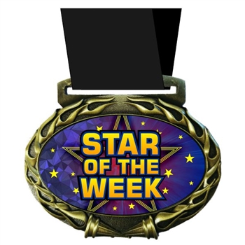 Star of the Week Medal in Jam Oval Insert | Star of the Week Award Medal
