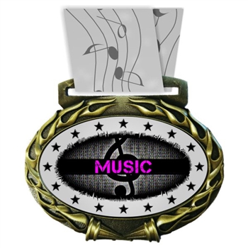 Music Medal in Jam Oval Insert | Music Award Medal