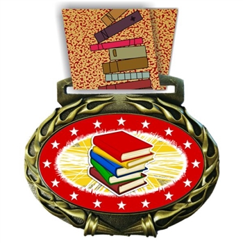 Reading Medal in Jam Oval Insert | Reading Award Medal