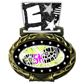 5k Medal in Jam Oval Insert | 5k Award Medal