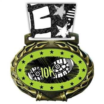 10k Medal in Jam Oval Insert | 10k Award Medal