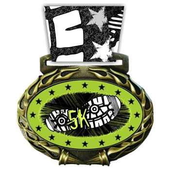 5k Medal in Jam Oval Insert | 5k Award Medal