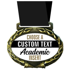 Custom Text Academic Medal in Jam Oval Insert | Academic Award Medal with Custom Text