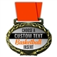 Custom Text Basketball Medal in Jam Oval Insert | Basketball Award Medal with Custom Text