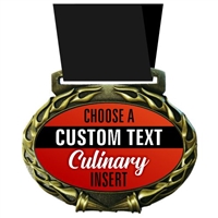 Custom Text Culinary Medal in Jam Oval Insert | Culinary Award Medal with Custom Text