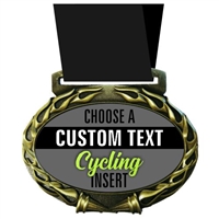 Custom Text Cycling Medal in Jam Oval Insert | Cycling Award Medal with Custom Text