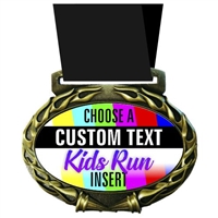 Custom Text Kids Run Medal in Jam Oval Insert | Kids Run Award Medal with Custom Text