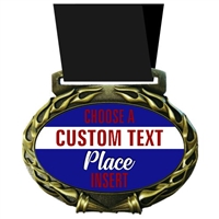 Custom Text Place Medal in Jam Oval Insert | Place Award Medal with Custom Text