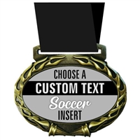 Custom Text Soccer Medal in Jam Oval Insert | Soccer Award Medal with Custom Text