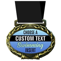 Custom Text Swimming Medal in Jam Oval Insert | Swimming Award Medal with Custom Text