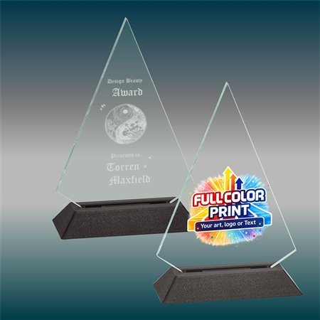 Pop-Peak Acrylic Award â€“ Custom Engraved or Full-Color Printed Peak Trophy