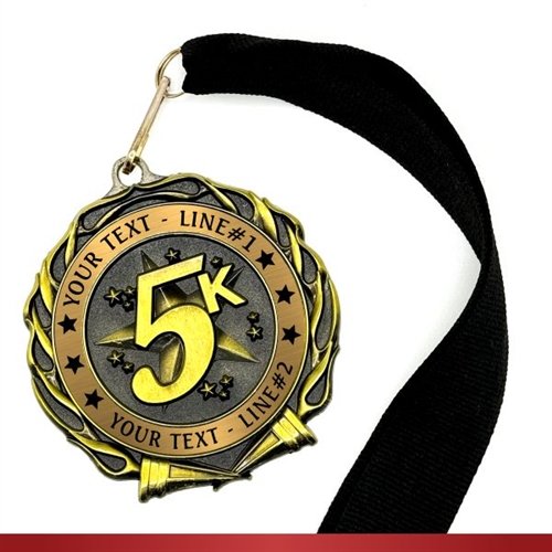 CUSTOM TEXT 5K MEDAL