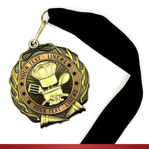 CUSTOM TEXT Cooking Medal