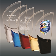 Lunar Acrylic Award in Multiple Colors with Custom Laser Engraving or Full-Color Printing