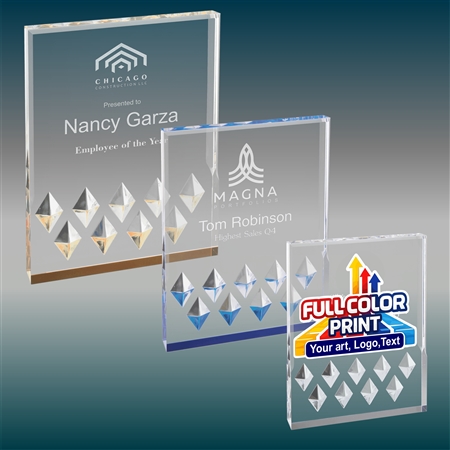 Diamond Mirage Acrylic Award with Custom Laser Engraving and Full Color Print