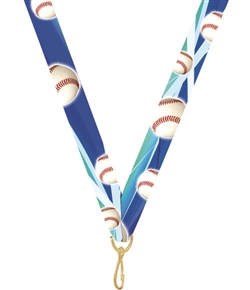 Baseball Snap Clip "V" Neck Medal Ribbon