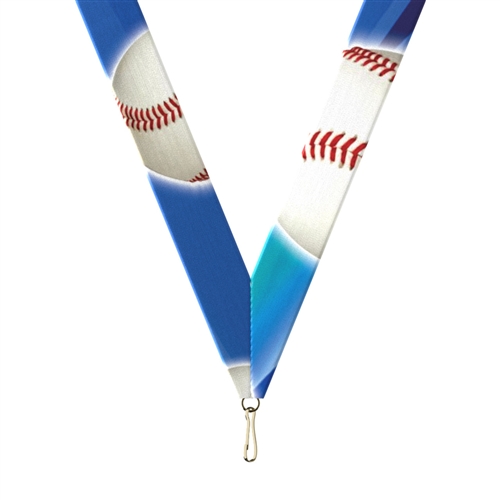 Baseball Snap Clip "V" Neck Medal Ribbon