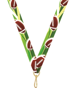 Football Snap Clip "V" Neck Medal Ribbon