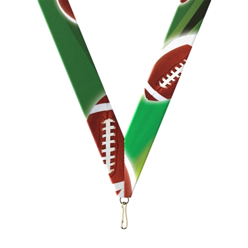 Football Snap Clip "V" Neck Medal Ribbon