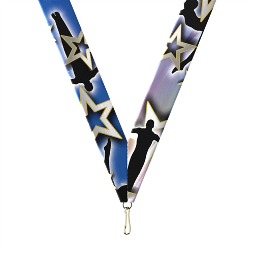 Gymnastics Snap Clip "V" Neck Medal Ribbon