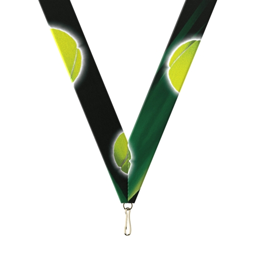 Tennis Snap Clip "V" Neck Medal Ribbon