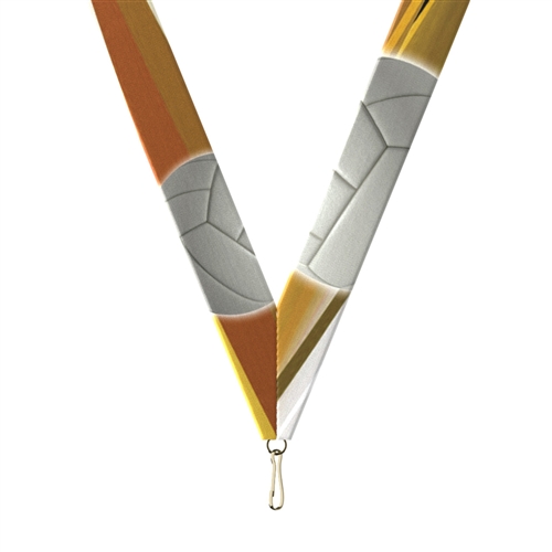 Volleyball Snap Clip "V" Neck Medal Ribbon