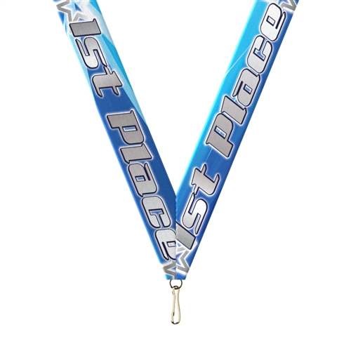 First Place Snap Clip "V" Neck Medal Ribbon