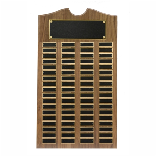 72 Plate Solid Genuine Walnut Perpetual Plaque