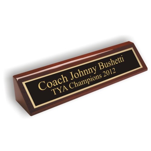 Choose from tons of Styles and Colors Birch Wood w/Black Text, 8 Black Piano Finish Rosewood - no Card Holder 2 Lines of Engraving Custom Desk Name Plate Personalized