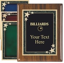 Piano Finish Billiards Award Plaque