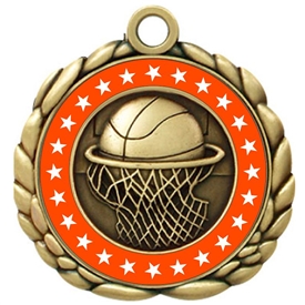 Colored Ring Basketball Medal