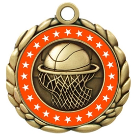 Colored Ring Basketball Medal