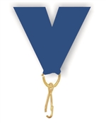 Blue Snap Clip "V" Neck Medal Ribbon