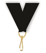 Black Snap Clip "V" Neck Medal Ribbon