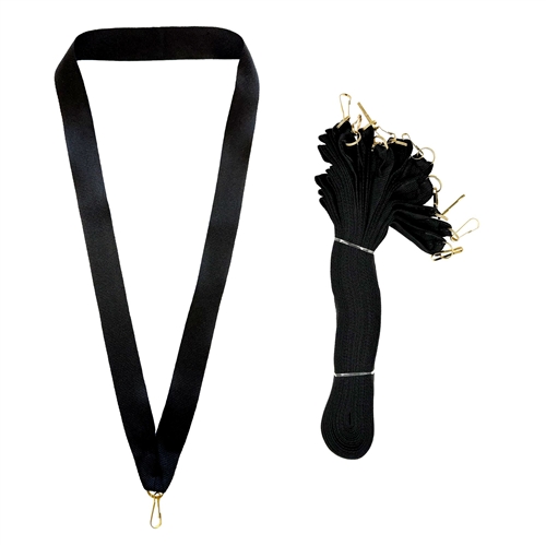 Black Snap Clip "V" Neck Medal Ribbon