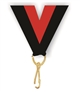 Black/Red Snap Clip "V" Neck Medal Ribbon