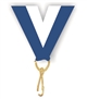 Blue/White Snap Clip "V" Neck Medal Ribbon