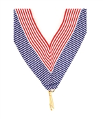 Flag Snap Clip "V" Neck Medal Ribbon