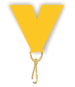 Gold Snap Clip "V" Neck Medal Ribbon