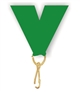 Green Snap Clip "V" Neck Medal Ribbon
