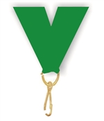 Green Snap Clip "V" Neck Medal Ribbon