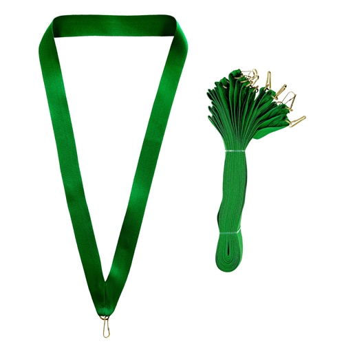 Green Snap Clip "V" Neck Medal Ribbon
