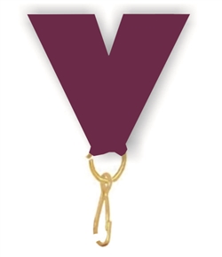 Maroon Snap Clip "V" Neck Medal Ribbon