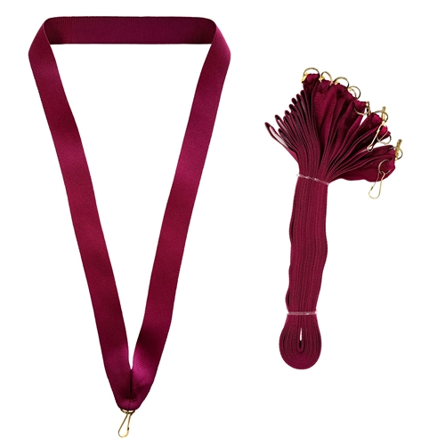 Maroon Snap Clip "V" Neck Medal Ribbon