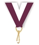 Maroon/White Snap Clip "V" Neck Medal Ribbon