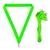 Neon Green Snap Clip "V" Neck Medal Ribbon
